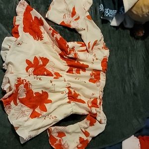 Large red and white romper